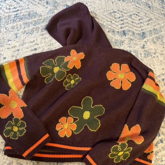Witty Fox y2k brown floral zip up small - Picture 5 of 5